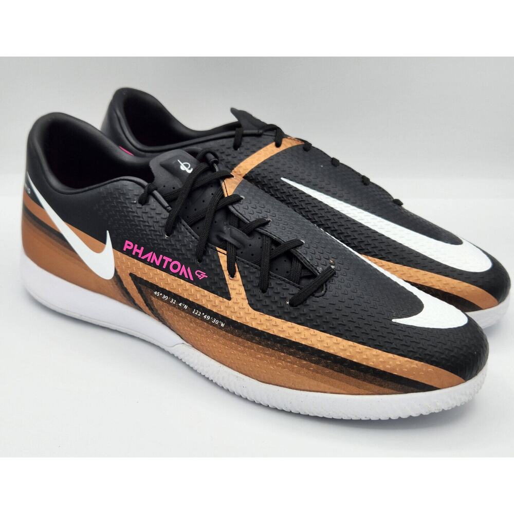 Nike Phantom GT2 Academy IC Indoor Soccer Shoes Black Copper | Men's Size 9 NEW